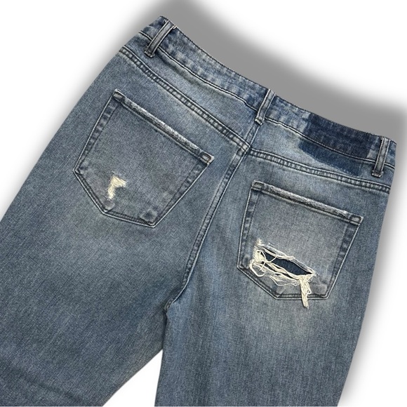 Flying Monkey Women's Blue Jeans Size 28 Distressed Straight Leg High Rise Denim - Picture 11 of 13